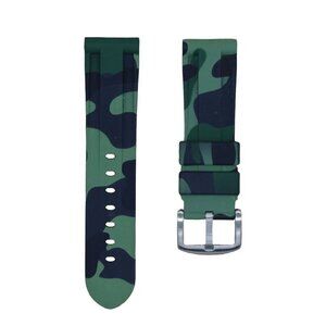 Tempomat 24mm Green Camo Rubber Strap for Breitling, Tudor, Panerai, Tag & More